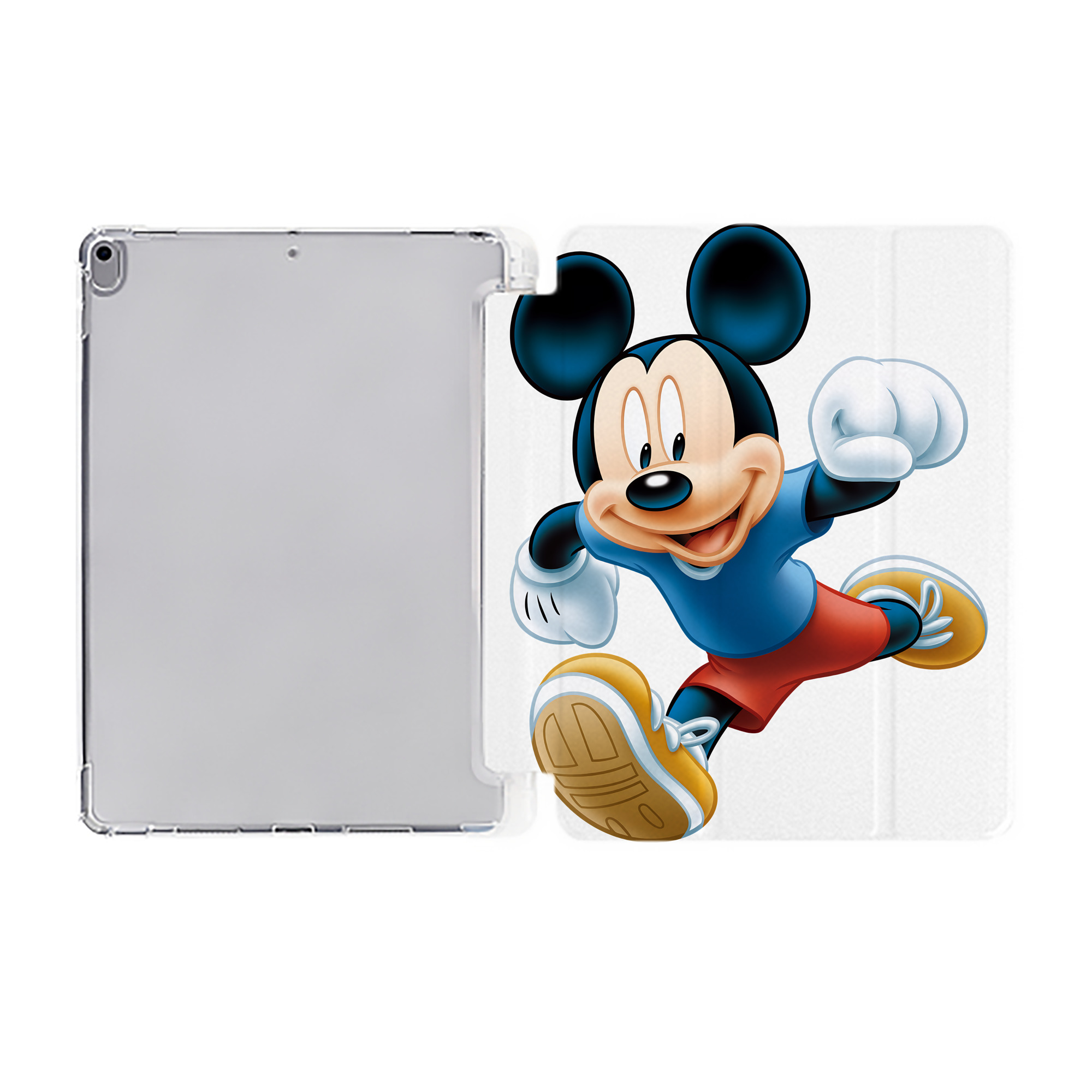 （画像用） ミッキーマウス Mickey Mouse IPad ケース ペン収納付き 三つ折りスタンド PUレザー×シリコン 対応機種9.5/10.5/10.9インチ